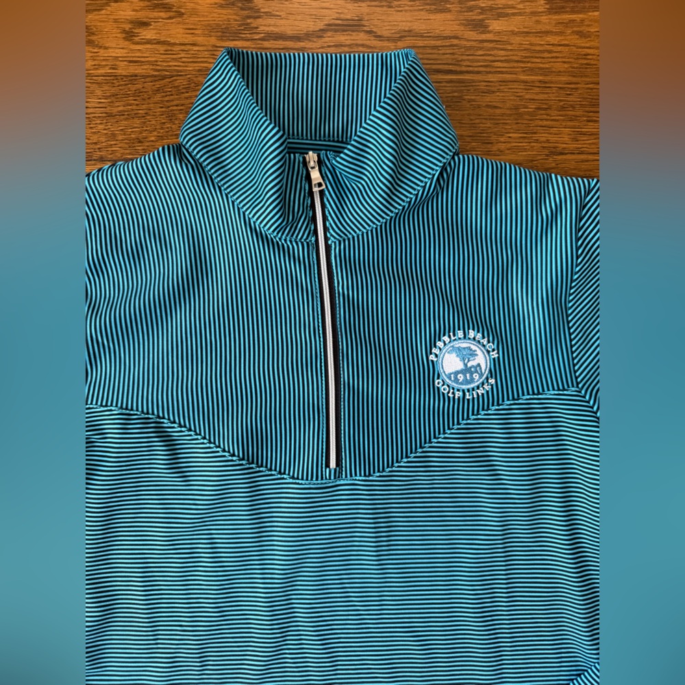Teal & Black Pebble Beach Quarter-Zip Pullover size S
